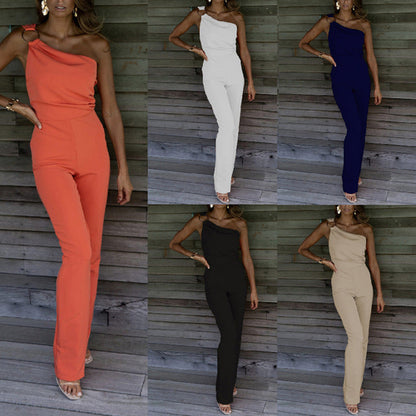 Summer Sexy Women's Solid Color Nightclub Jumpsuit Casual Pants