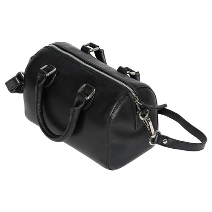 Ladies Leather Barrel Bag with Adjustable Strap