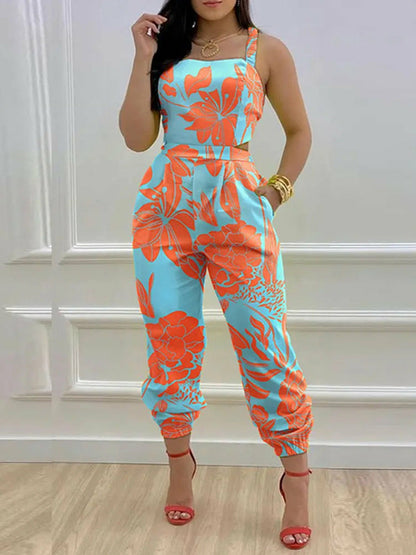 Strap Jumpsuit Sexy Backless Bow Letter Print Strapless Overalls