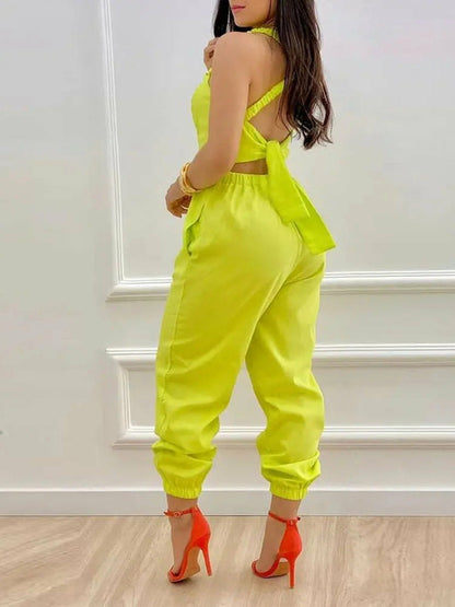 Strap Jumpsuit Sexy Backless Bow Letter Print Strapless Overalls