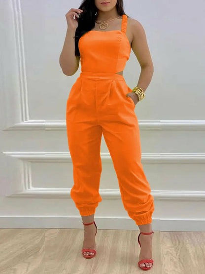 Strap Jumpsuit Sexy Backless Bow Letter Print Strapless Overalls