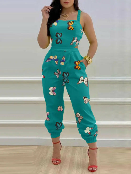 Strap Jumpsuit Sexy Backless Bow Letter Print Strapless Overalls