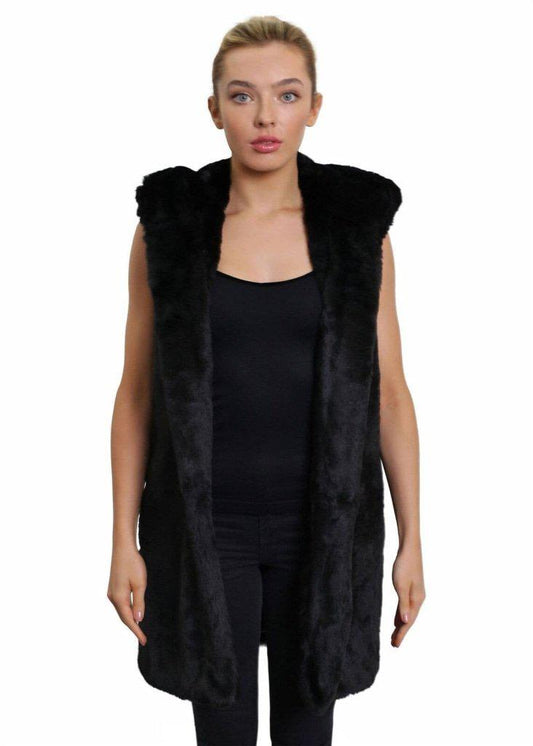 Faux Fur Hooded Gilet