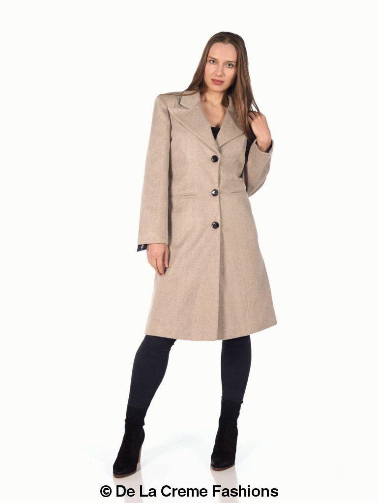 De La Creme - Women's Mohair Blend Longline Winter Coat