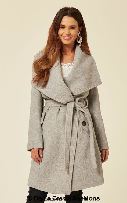 De La Creme Womens Wool Blend Large Lapel Duster Coat