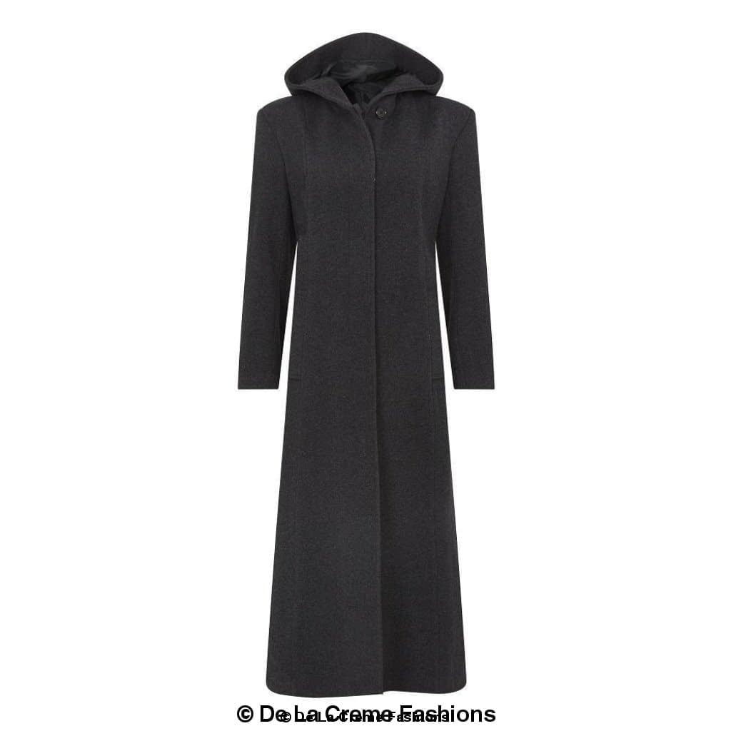 Oversized Wool Blend Hooded Long Coat (1716)